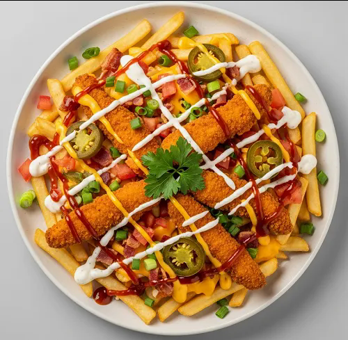 Crispy Chicken & Cheese Loaded Fries 